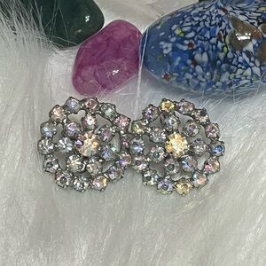 B. David Crystal Clip On Earrings